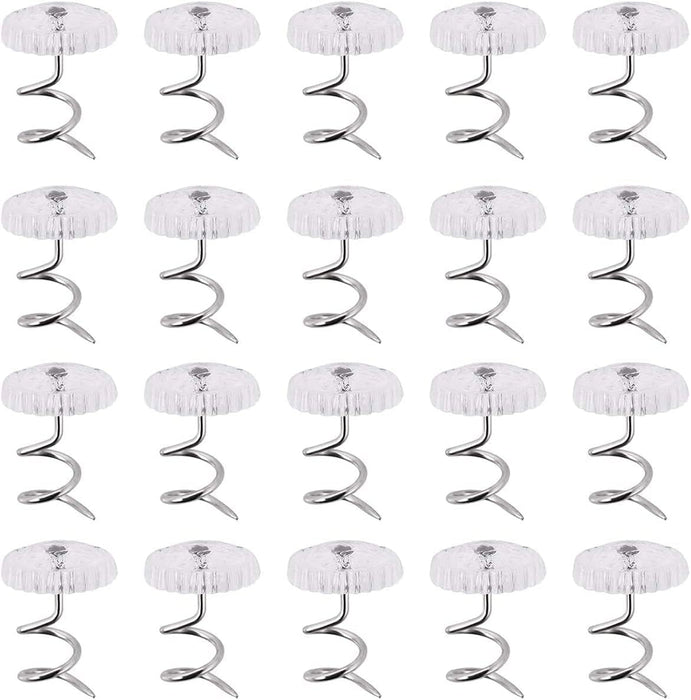 20 Pcs Bed Skirt Pins Clear Heads Twist Pins for Upholstery, Slipcovers and Bedskirts, Bedskirt Pins (20PCS)