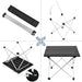 Portable Camping Table,Aluminum Folding Beach Table (Black-S)
