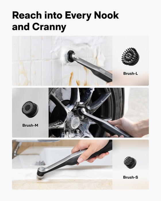 Wand™ Cordless Spin Scrubber, Electric Grout Brush, 12 Brush Heads