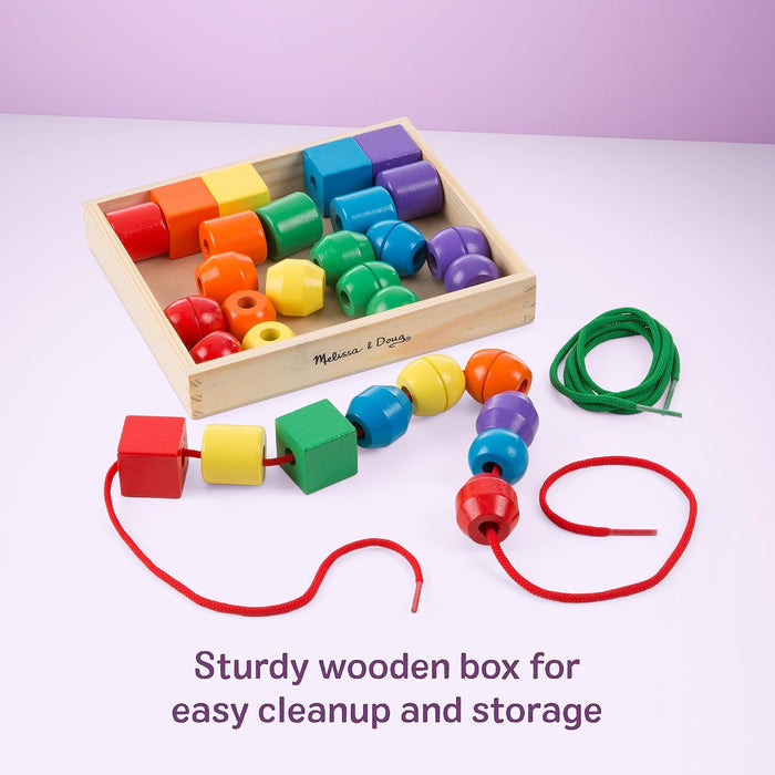 Melissa & Doug Primary Lacing Beads 33-Piece Montessori Toy Set