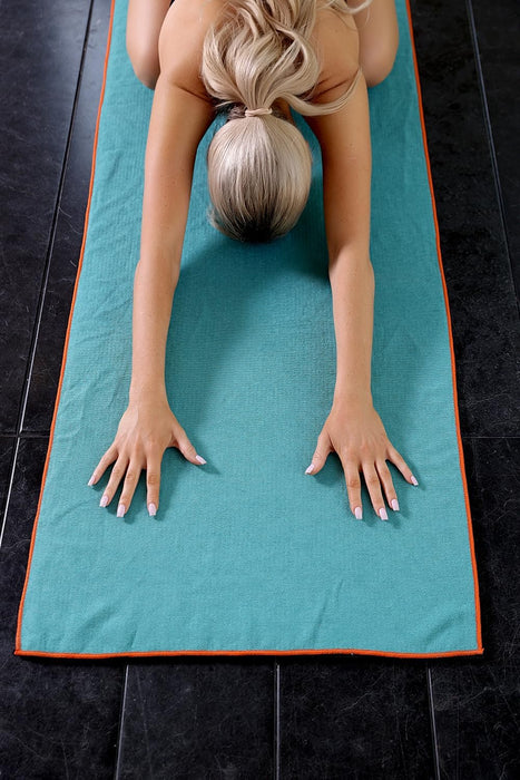 2 Pack Hot Yoga Towel with Grip Dot, Non Slip Yoga Mat Towe Sweat Absorbent Towel for Hot Yoga,Bikram, Pilates and Fitne