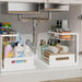 Under Sink Organizer, L-Shaped 2 Tier Pull Out Cabinet Organizer
