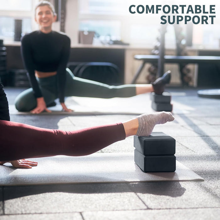 Yoga Blocks 2 Pcs, 9"x6"x3" Yoga Brick Foam Blocks EVA Foam Block Yoga Props Accessories for Yoga Pilates Stretching and