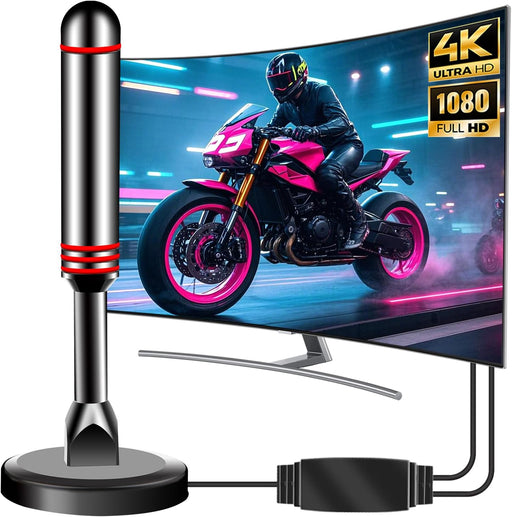 TV Antenna for Smart TV Indoor, Digital HD Antenna with Strong Magnetic Base, Indoor Antenna for Easy Installation, Long