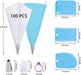 Piping Bags and Tips Set, 100Pcs 12 Inch Pastry Bags, Icing Bags Disposable