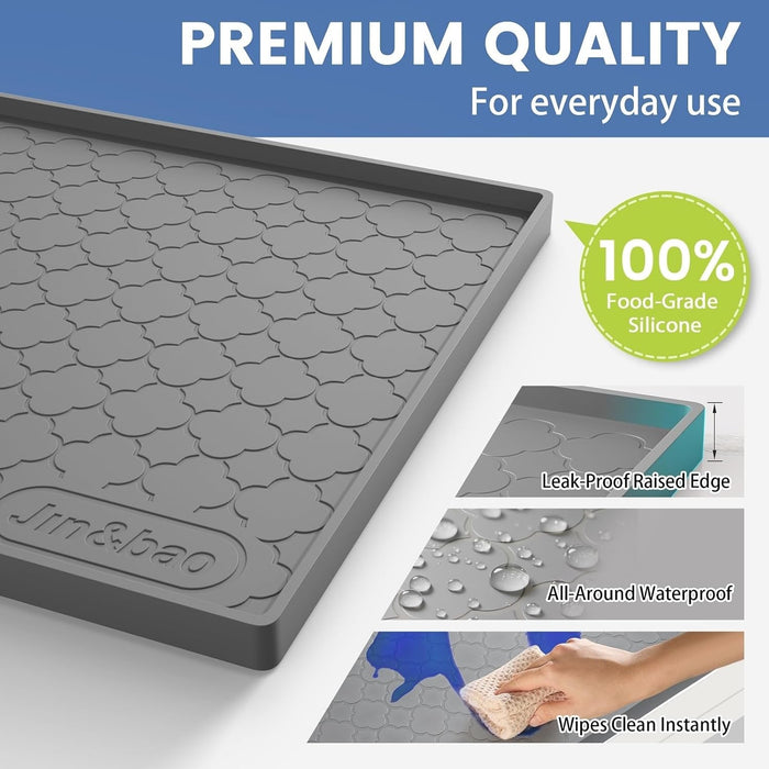 Under Sink Mat 34" x 22" Waterproof Silicone Cabinet Kitchen Liner