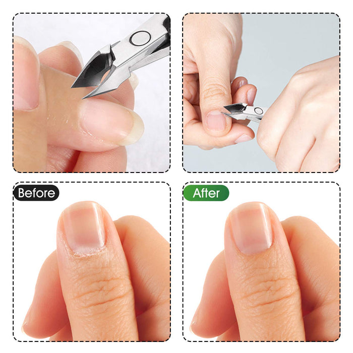Cuticle Trimmer 3/4 Jaw Extremely Sharp Cuticle Nippers Scissors Stainless Steel Clippers Cutter Remover Pedicure Manicu