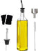Olive Oil Dispenser Bottle, 2 Pcs Glass Olive Oil Dispenser and Vinegar Dispenser Set with 2 Stainless Steel Pourers, 4 Labels,1 Brush and 1 Funnel Oil Bottles for Kitchen (500Ml)