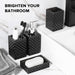 Black Bathroom Accessories Set, 4 Pack Matte Black Bath Accessory Sets Complete, Acrylic Soap Dispenser and Toothbrush Holder Set for Bathroom Counter Sink, Modern Bathroom Decor