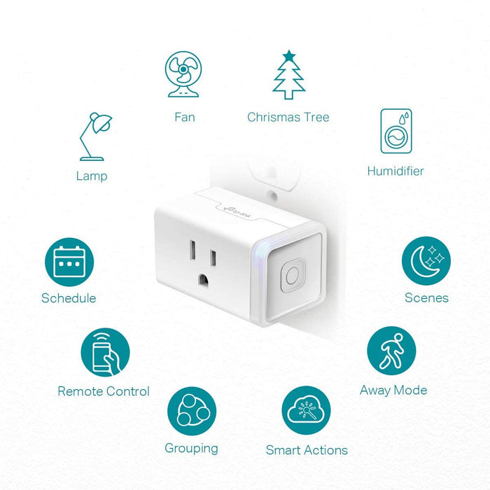 Plug HS103P4, Smart Wi-Fi Outlet, Touch Actuator, Works with Alexa, Echo, Google Home, No Hub Required, 15 Amp, UL Certi