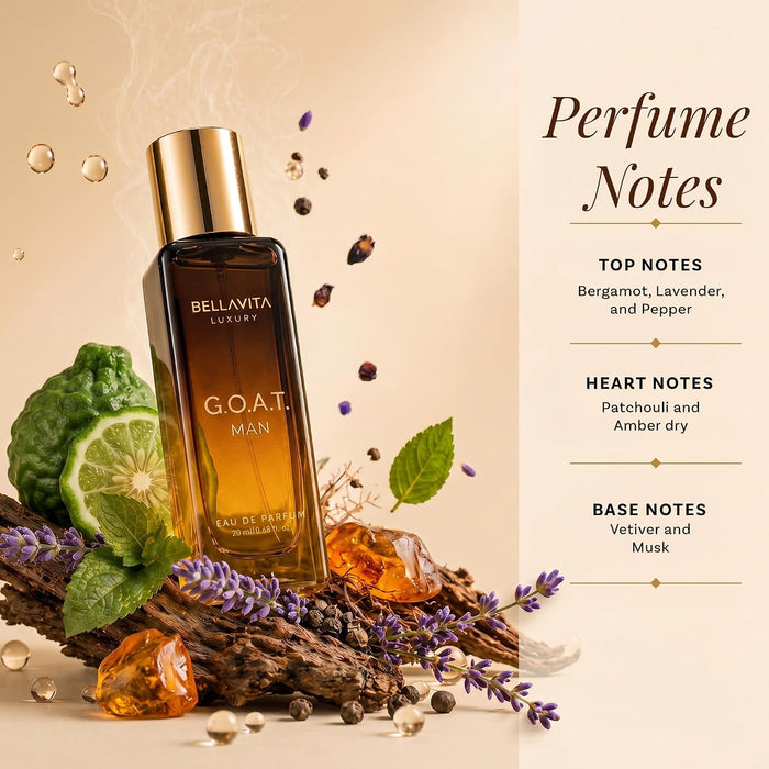 Bella Vita Organic Man Luxury Perfume Gift Set 4x20 ML for Men with Dominus, Oud, CEO, Impact Perfume|Woody, Citrusy Lon
