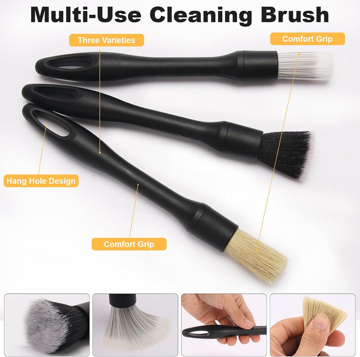 8PCS Car Detailing Kit Boar Brush 160g Reusable Gel Auto & Home Use