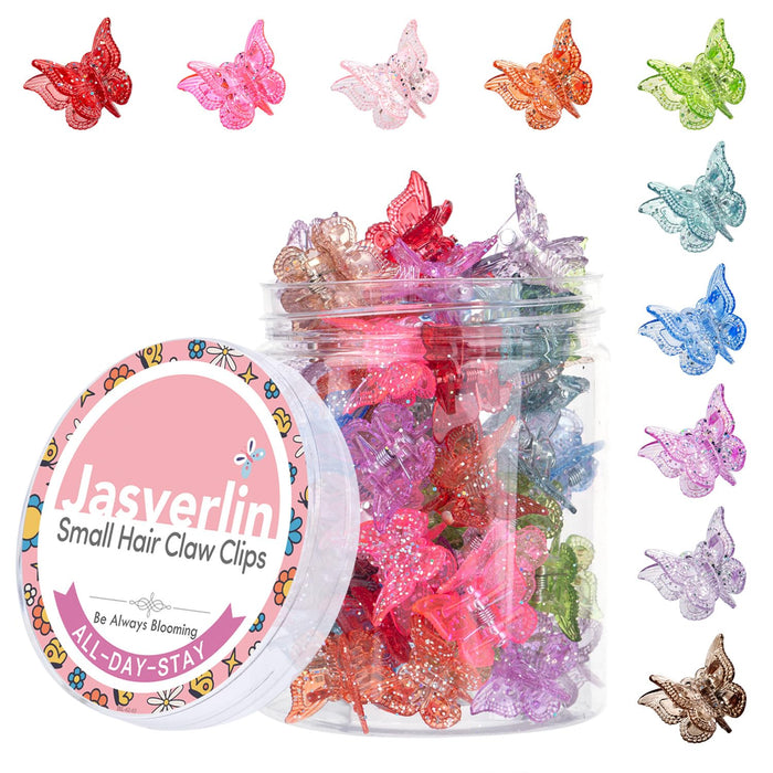 Glitter Butterfly Hair Claw Clips, Y2K Hair Accessories 50 Pcs