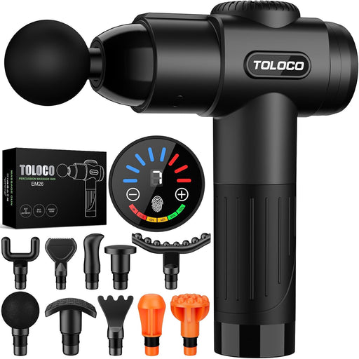Massage Gun, Deep Tissue Back Massage for Athletes for Pain Relief, Percussion Massager with 10 Massages Heads & Silent 