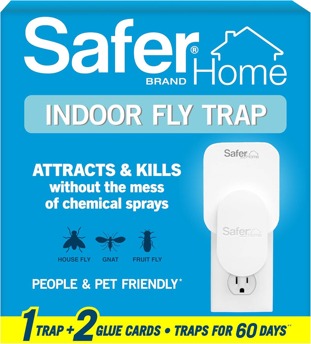 Safer Home Flying Insect Trap, Plug-In Fruit Fly Trap for Indoors, 1-Pack