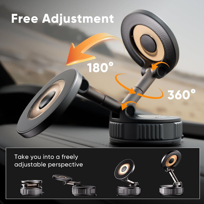 Car Phone Holder for Magsafe [80+LBS Max Suction & 2500gf Magnetic]