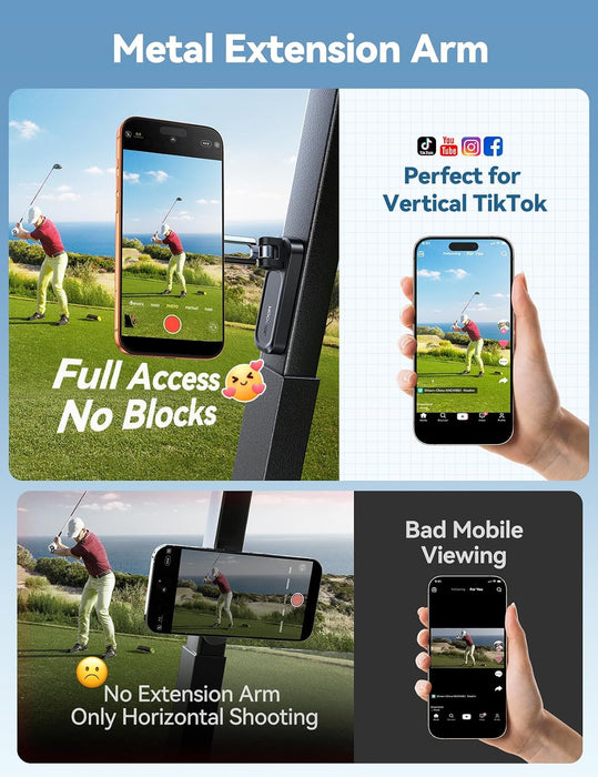 Dual-Sided Magnetic Golf Cart Phone Holder ,360° Rotatable Golf Accessories