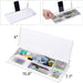 Small Desktop Whiteboard -Glass Dry Erase Board Computer Keyboard Stand White Board Surface Pad with Drawer, Desk Organi