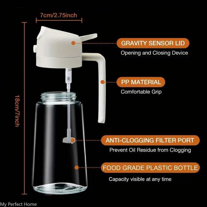200 mL Kitchen Oil Sprayer Bottle — Black