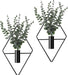 2 Pcs Hanging Artificial Planters Wall Decor, Black, Eucalyptus
