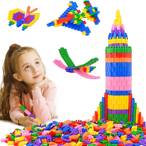 Kids 600pcs Set Building Blocks Construction Toy - Learning Playset STEM Educational Kit Child Branin Development Presch