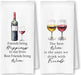 Friends and Wine Kitchen Towels Set of 2, Gifts for Wine Lovers Dish Tea Bar Towels for Kitchen Bar Cart Decor, Wines Gi