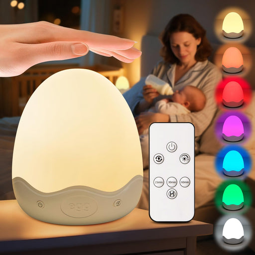 Egg Light for Nursery,10 Colors&Stepless Dimming Baby Night Light