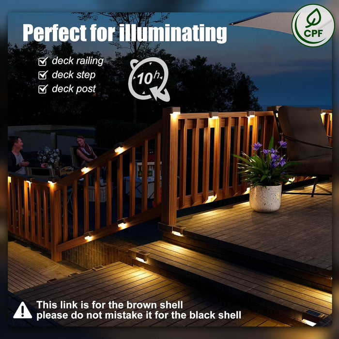 Solar Deck Lights Outdoor 16 Pack,Step Light Waterproof,Warm White