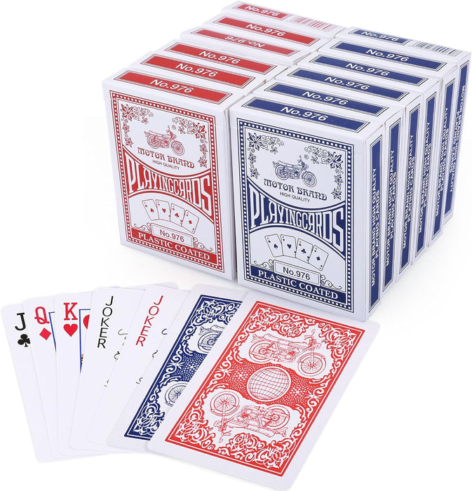 Playing Cards, 12 Pack, Decks of Cards Bulk, Poker Size, Standard Index, for Blackjack, Euchre, Canasta Card Game, 6 Blu