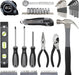 65 Piece Home Repair Tool Kit Set With Carrying Bag, Hand Tools, Socket Set, SAE and Metric, Silver, Black