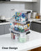 Plastic Storage Bins with Lids 6 Pack, 6.7 Quart Storage Containers With Black Buckle Latch, Stackable Storage Organizer
