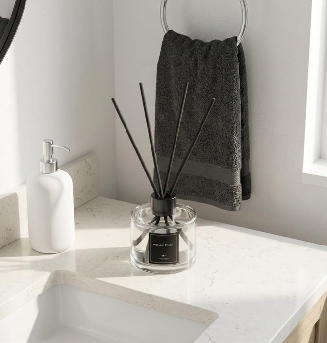 Reed Diffuser Set of 3 for Bathroom Air Fresheners, Oil Diffuser Sticks | Fresh Linen, Ocean, Eucalyptus & Mint Scent(1.