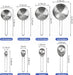 Measuring Cups and Spoons Set 8PCS Silver Stainless Steel