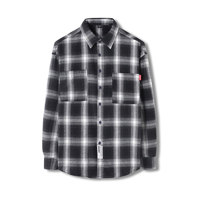 Tops for the New Men'S Regular-Fit Long Sleeve Plaid Flannel Shirt Fashion Casual