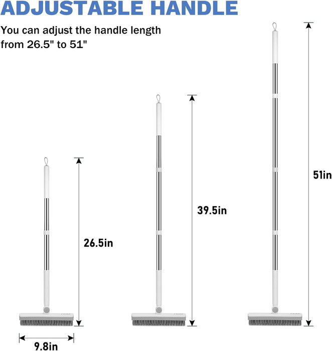 Grout Cleaner Brush with Long Handle, V-Shaped Floor Scrub Brush