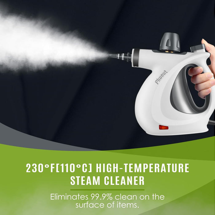 Pressurized Handheld Multi-Surface Natural Steam Cleaner with 12 pcs Accessories, Multi-Purpose Steamer for Home Use, St