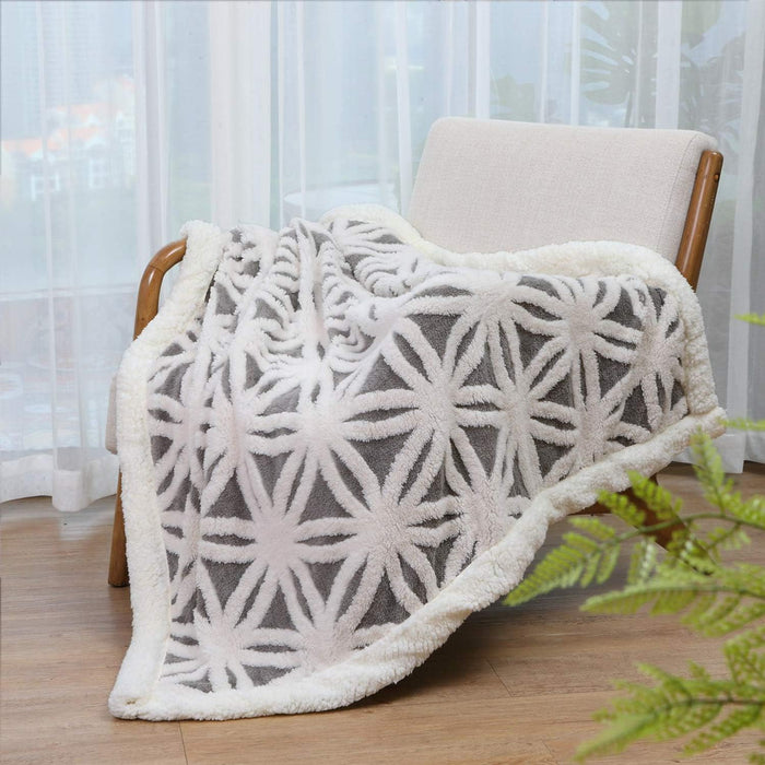 Sherpa Fleece Blanket Gifts for Mom Dad Cozy Soft Throw Blanket for Women Men Birthday Gifts Dual Sided Couch Sofa Bed Blanket (Grey,51x63)
