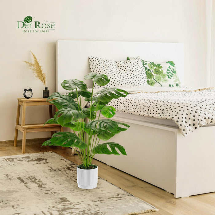 28" Fake Plants, Artificial Monstera Plants Indoor in White Pot