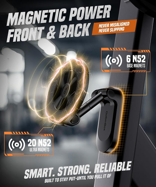 Magnetic Phone Holder for Gym,Adjustable Tripod Mount Ring Black