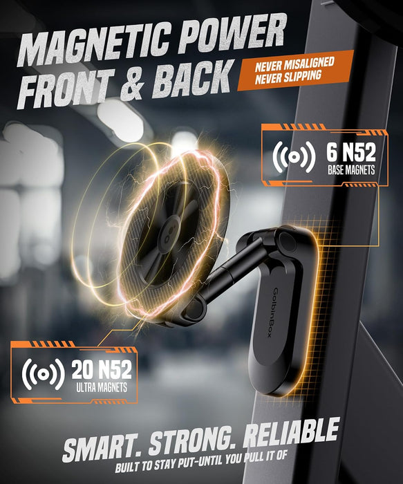 Magnetic Phone Holder for Gym,Adjustable Tripod Mount Ring Black