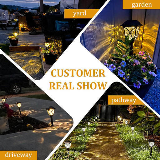 6 Pack Solar Lights Outdoor Waterproof, LED Solar Garden Lights