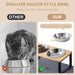 Upgraded Elevated Cat Bowls with Food Mat,15°Tilted Stand Anti Vomiting Raised Cat Dishes for Food and Water,2 Stainless Steel Bowls for Cats and Puppy