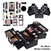 Makeup Train Case Professional Adjustable - 6 Trays Cosmetic Cases Makeup Storage Organizer Box with Lock and Compartmen