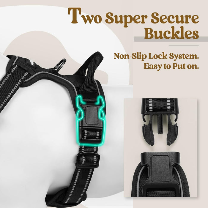 Dog Harness, No Pull for Large Dogs with 2 Leash Clips, Pet Vest