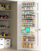 White 9-Tier Over The Door Pantry Organizer, Pantry Organization And Storage, Metal Hanging Spice Rack Shelves Door, Hom