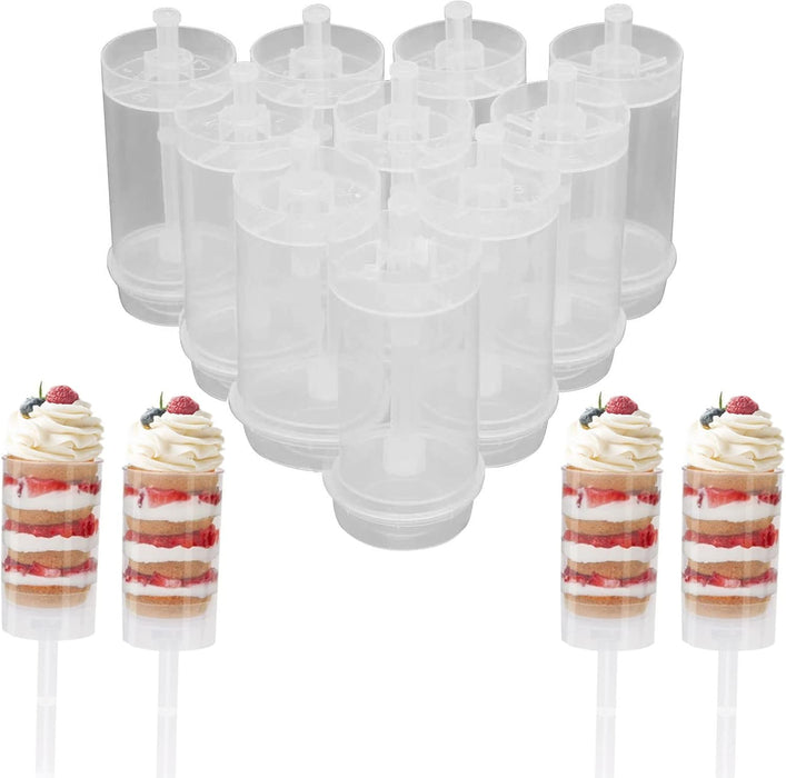 Cake Push Pop Containers: 10 Pack Cake Push Pops With Lids For Cupcake Confetti Homemade Ice Cream Desserts (10)
