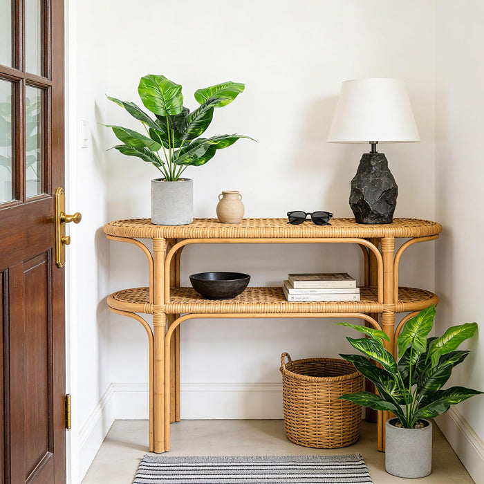 2 Pack 16" Indoor Fake Plants for Desk Shelf Bathroom Decor