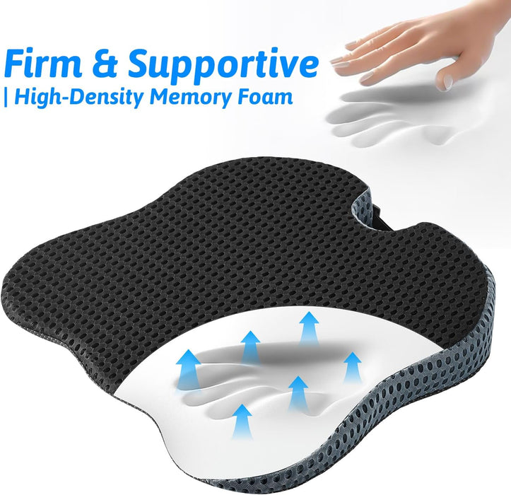 Wedge Car Seat Cushion for Driving for Better Visibility & Sciatica Relief