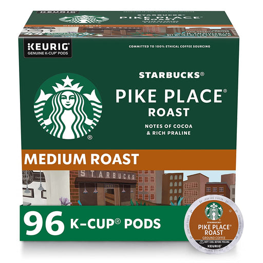 K-Cup Coffee Pods, Medium Roast Hot or Iced Coffee, Pike Place Roast, 96 Keurig Pods ​