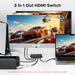 8K@60Hz HDMI 2.1 Switch 3 in 1 Out, with Remote, VRR, 4K@240Hz